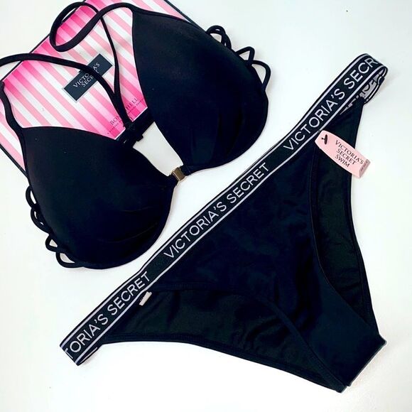 🔥🏖VICTORIA SECRETswimsuittop 34C bottom-smallNew #1